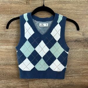 Hollister Argyle Sweater Vest Size:XS
